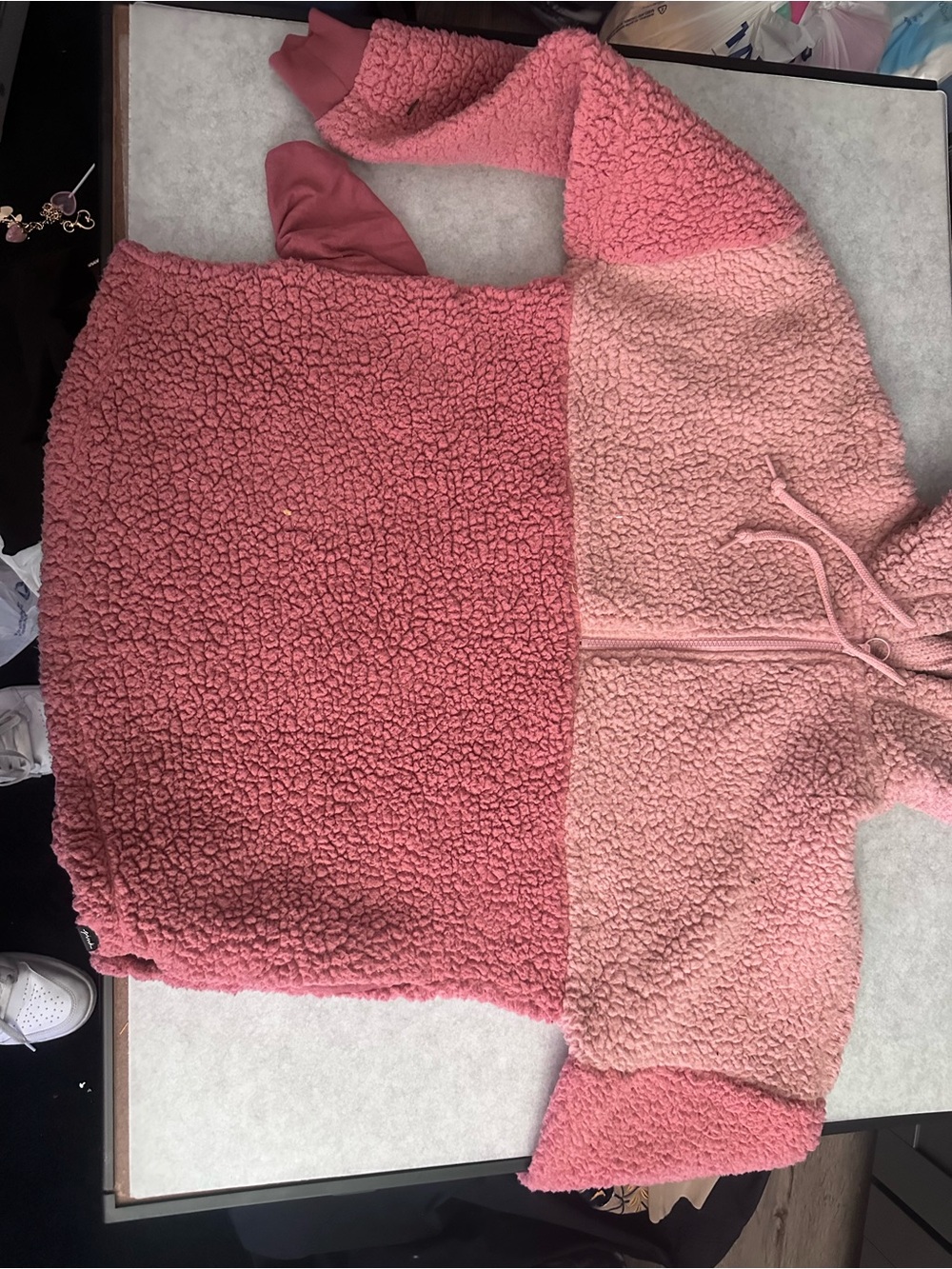 Victorias secret and Two-Tone Pink Sherpa Hoodie Sweater size xs